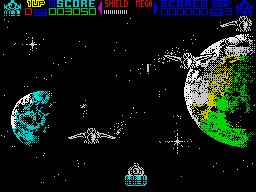 Mega Phoenix (ZX Spectrum) screenshot: Killers like these, indeed