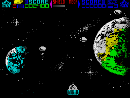 Mega Phoenix (ZX Spectrum) screenshot: The eggs - which soon transform into killers
