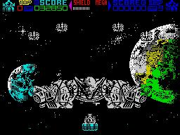 Mega Phoenix (ZX Spectrum) screenshot: Not much time left