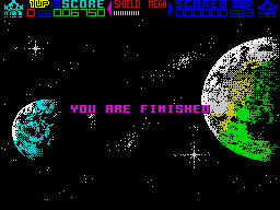 Mega Phoenix (ZX Spectrum) screenshot: Game over