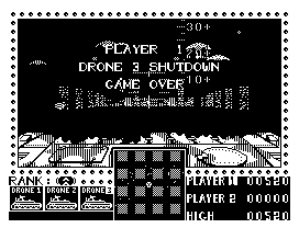 3D Seiddab Attack (Dragon 32/64) screenshot: Game over