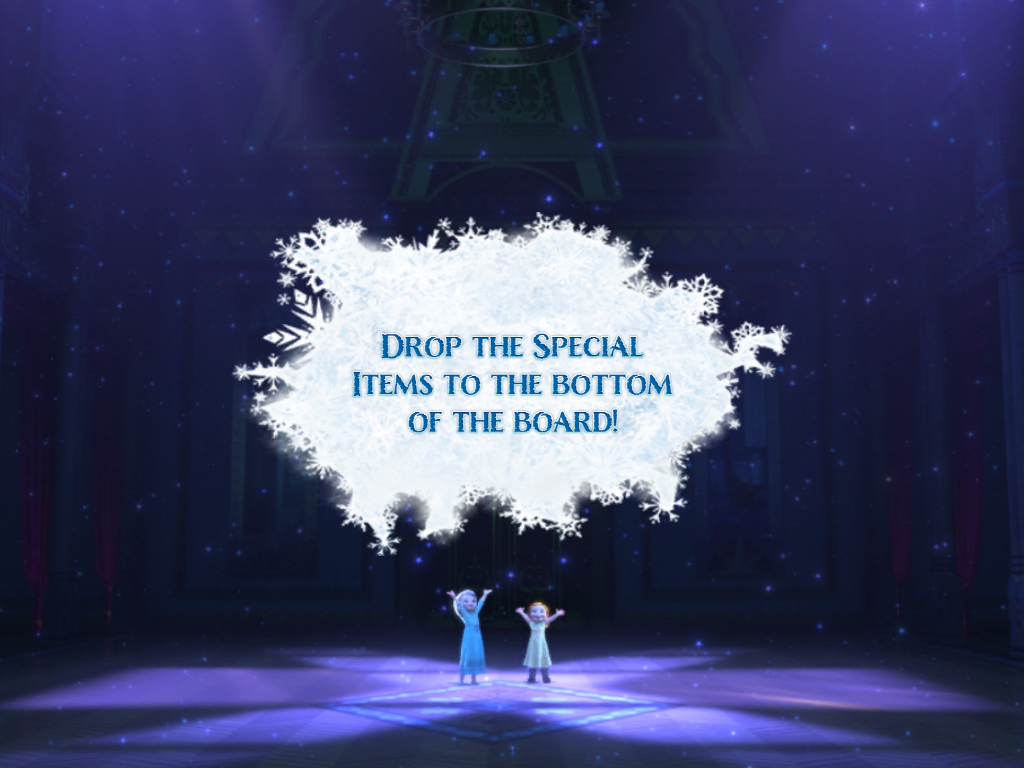 Frozen: Free Fall (iPad) screenshot: The goal of the level is different