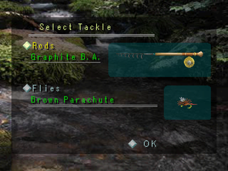 Reel Fishing (PlayStation) screenshot: Graphite B.A. rod