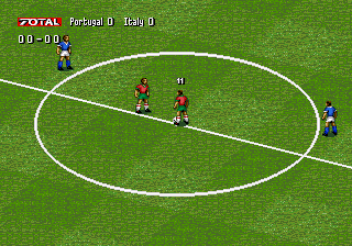 Total Football (Genesis) screenshot: Kick off