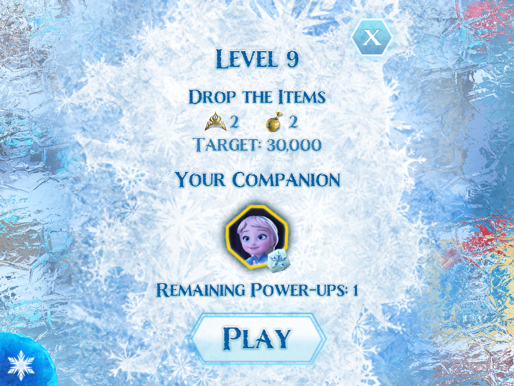 Frozen: Free Fall (iPad) screenshot: Level 9, you play as Elsa.