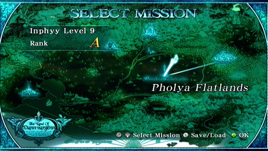 N3: Ninety-Nine Nights (Xbox 360) screenshot: Map screen; choose your next mission