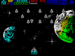 Mega Phoenix (ZX Spectrum) screenshot: Game start