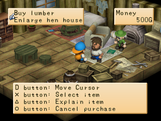 Harvest Moon: Back to Nature (PlayStation) screenshot: Woodcutter