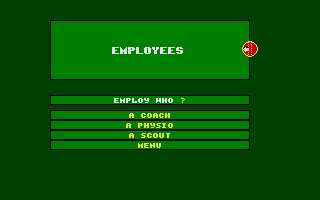 Cricket Captain (Atari ST) screenshot: You have to hire backroom staff