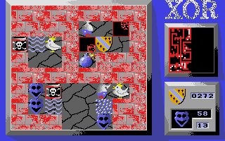 Xor (Atari ST) screenshot: The other guy starts nead a piece of the map