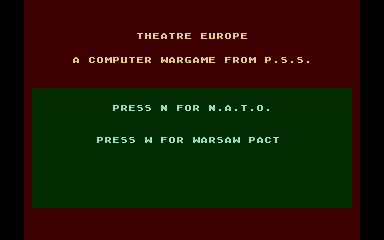 Theatre Europe (Atari 8-bit) screenshot: Title screen