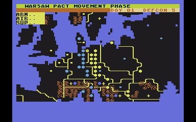 Theatre Europe (Atari 8-bit) screenshot: Warsaw pact movement phase