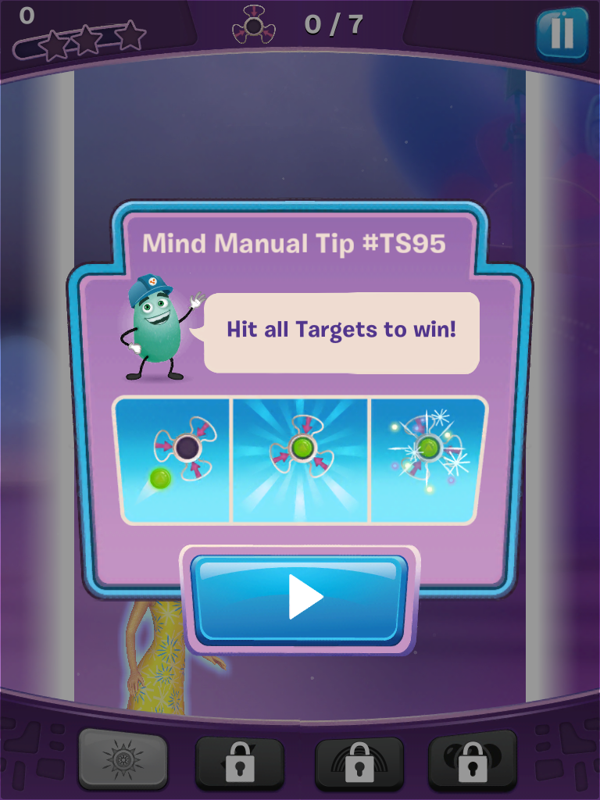 Inside Out: Thought Bubbles (iPad) screenshot: Info on how to win this new level