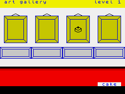 Fun School 3 for the Under 5s (ZX Spectrum) screenshot: Is that a picture of a cake?