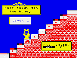 Fun School 3 for the Under 5s (ZX Spectrum) screenshot: Later ones take you to higher steps