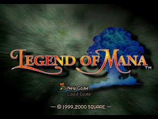 Legend of Mana (PlayStation) screenshot: Title Screen/Main Menu