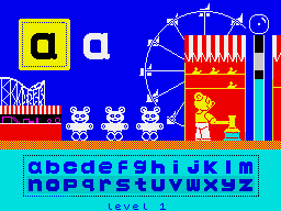 Fun School 3 for the Under 5s (ZX Spectrum) screenshot: Matching the letters