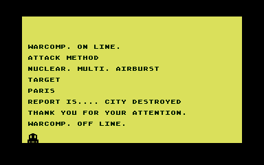 Theatre Europe (Atari 8-bit) screenshot: In a war like this, there are no winners