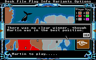 The Computer Edition of Risk: The World Conquest Game (Atari ST) screenshot: End game screen