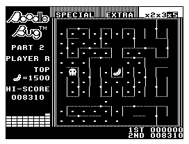 Doodle Bug (Dragon 32/64) screenshot: The maze can be reconfigured by rotating the walls