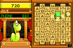 Bookworm Deluxe (Game Boy Advance) screenshot: Now the word PHONE is formed!