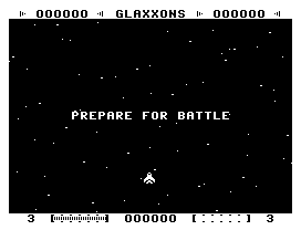 Glaxxons (Dragon 32/64) screenshot: Prepare for battle