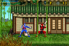 The Revenge of Shinobi (Game Boy Advance) screenshot: Your first opponent in the game.