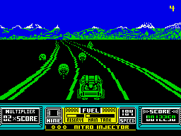 RoadBlasters (ZX Spectrum) screenshot: Watch out for motorcycles