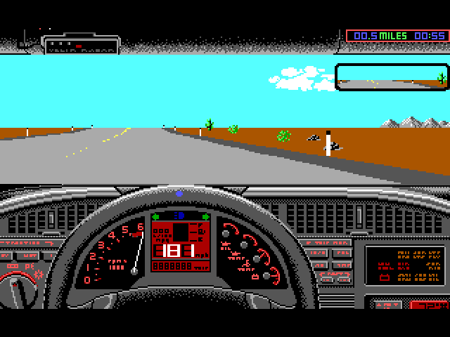 The Supercars: Test Drive II Car Disk (DOS) screenshot: Corvette dashboard