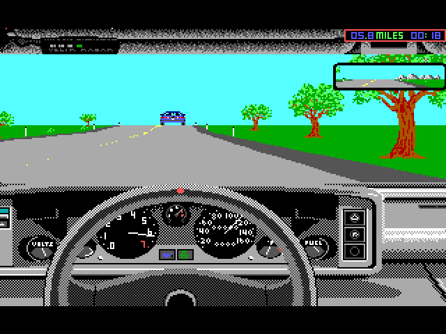 The Supercars: Test Drive II Car Disk (DOS) screenshot: Esprit dashboard
