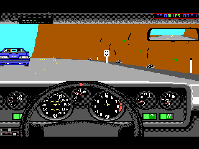 The Supercars: Test Drive II Car Disk (DOS) screenshot: Countach dashboard