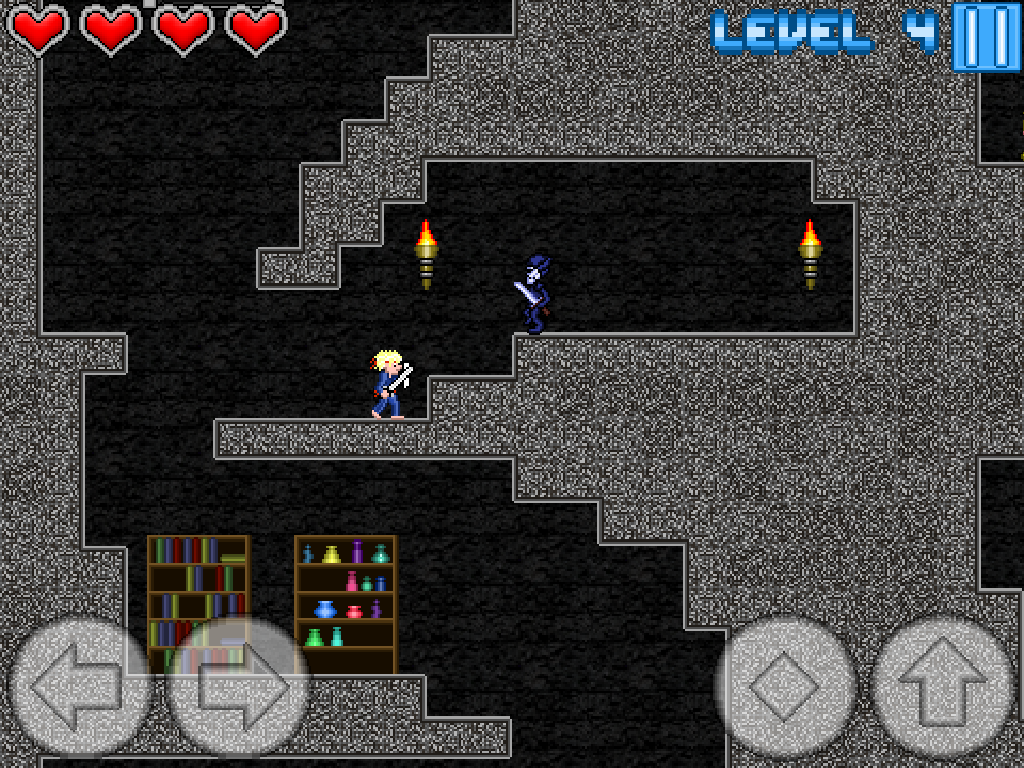 Pixel Sword (iPad) screenshot: This skeleton is more armored and even faster
