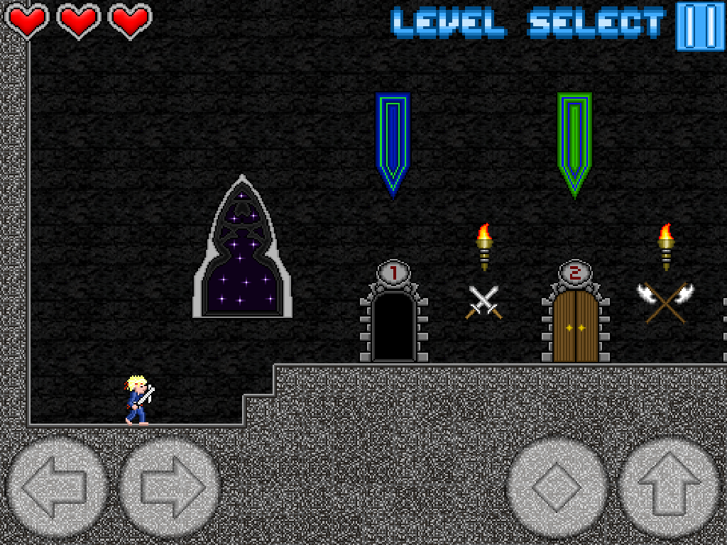 Pixel Sword (iPad) screenshot: Ready to select the level