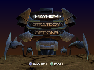 The Unholy War (PlayStation) screenshot: Main menu