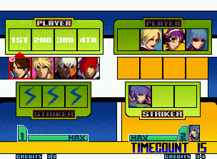 The King of Fighters 2001 (Neo Geo) screenshot: Setting the battle order.