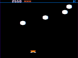 Demon Seed (TRS-80 CoCo) screenshot: Seeds appearing on wave 3