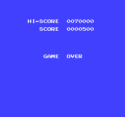Fūun Shaolin Ken (NES) screenshot: Game over
