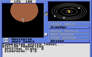 Starflight (Atari ST) screenshot: Leaving planetary orbit behind