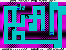 Your Sinclair Magnificent 7 July 1991 (ZX Spectrum) screenshot: Pushing the first block into a bay