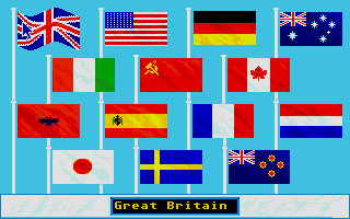Summer Challenge (Atari ST) screenshot: Choose your country.