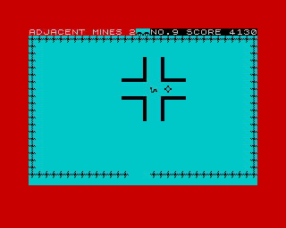 Mined-Out (ZX Spectrum) screenshot: As can be seen, no white paths now. Almost saving <i>Bill</i>!!!... Why the heck a worm? Why not <i>Samantha Fox</i> or <i>Sabrina</i>?