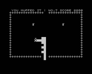 Mined-Out (ZX Spectrum) screenshot: <i>I muffed</i> it, I admit... at level 7.