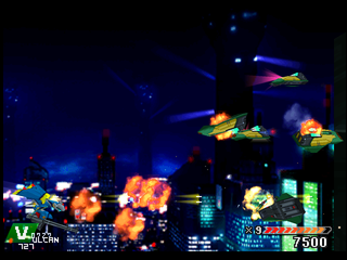 Einhänder (PlayStation) screenshot: Several ships exploding at the same time.