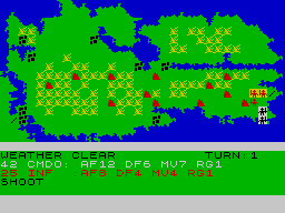 Falklands 82 (ZX Spectrum) screenshot: On the attack