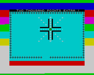 Mined-Out (ZX Spectrum) screenshot: I won two thousand points, and I really do feel satisfied with this game.