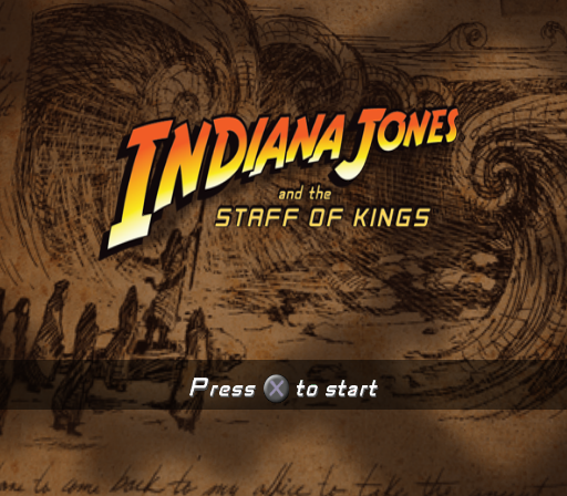Indiana Jones and the Staff of Kings (PlayStation 2) screenshot: Title screen.