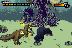 Kong: The 8th Wonder of the World (Game Boy Advance) screenshot: When Kong enters rage mode, he will become faster and stronger.