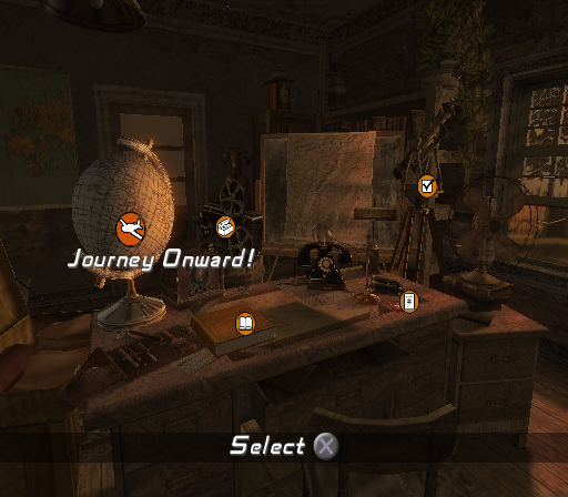 Indiana Jones and the Staff of Kings (PlayStation 2) screenshot: Menu screen.