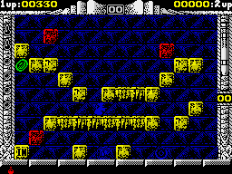 Spherical (ZX Spectrum) screenshot: Let the ball go down the bottom, which is a mistake