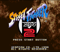 Street Fighter Alpha 2 (SNES) screenshot: Title screen (Japanese version).